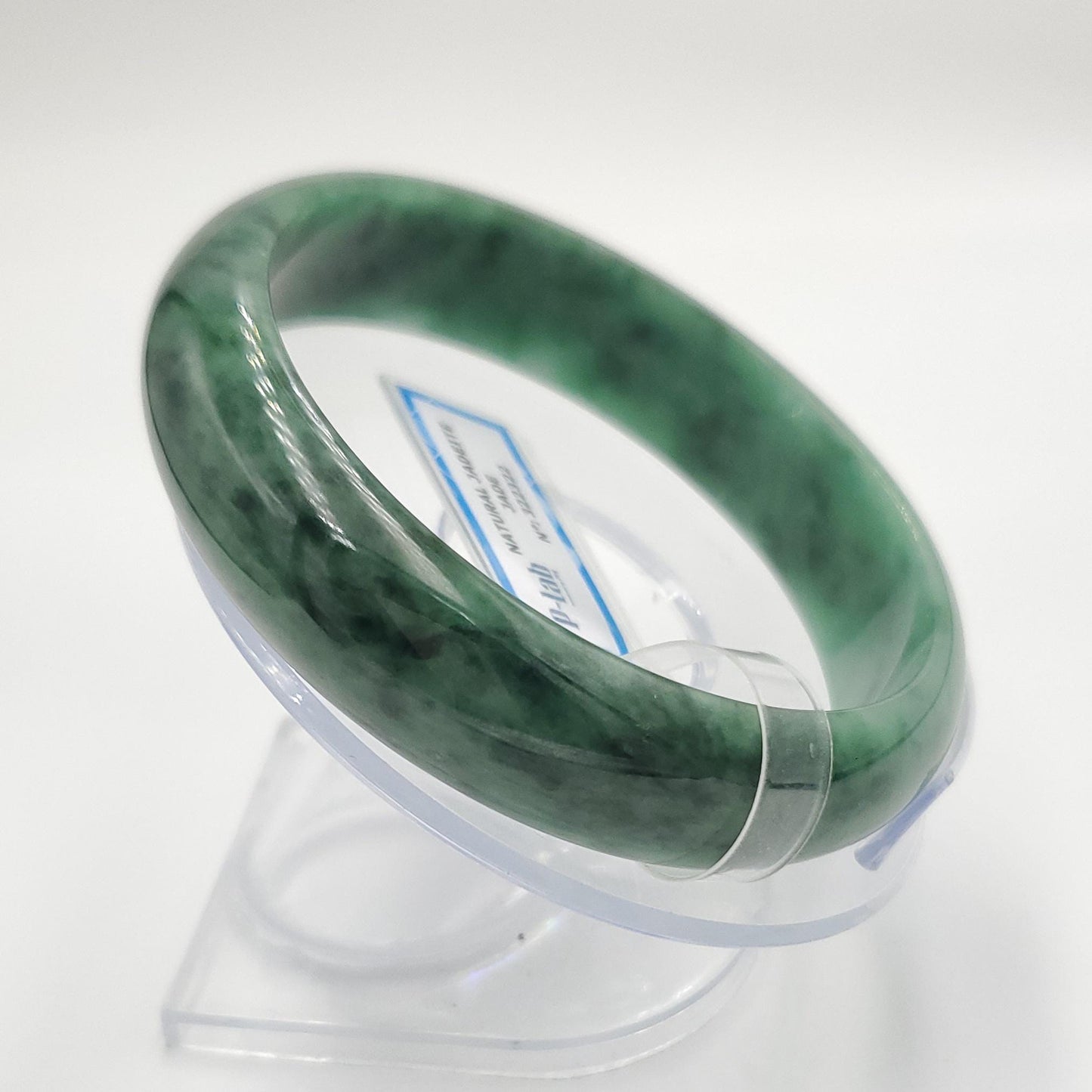 Yingmart 65mm PNJ322322 Certified Natural Color Green White To Green Natural Jadeite Jade Bangle Bracelet, Real Gemstone, Gift for Her Mom