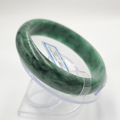 Yingmart 65mm PNJ322322 Certified Natural Color Green White To Green Natural Jadeite Jade Bangle Bracelet, Real Gemstone, Gift for Her Mom