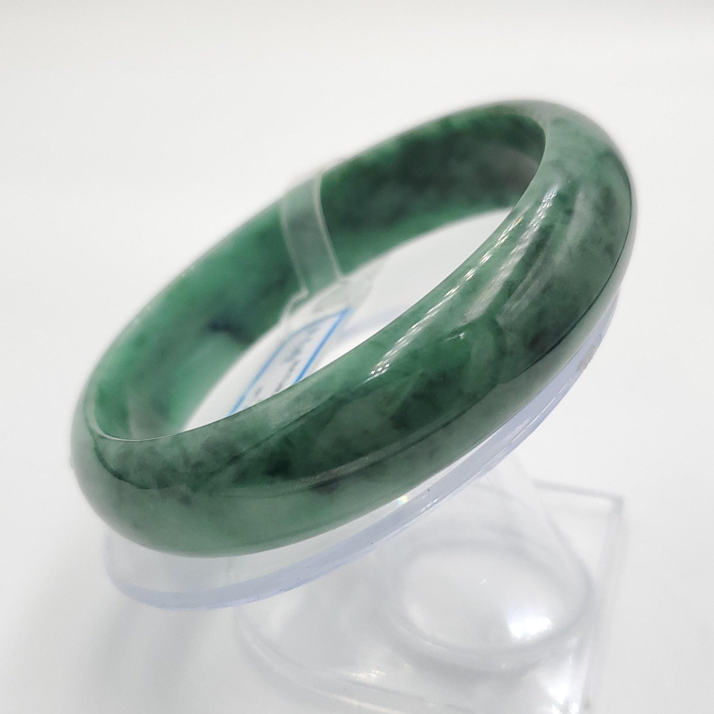 Yingmart 65mm PNJ322322 Certified Natural Color Green White To Green Natural Jadeite Jade Bangle Bracelet, Real Gemstone, Gift for Her Mom