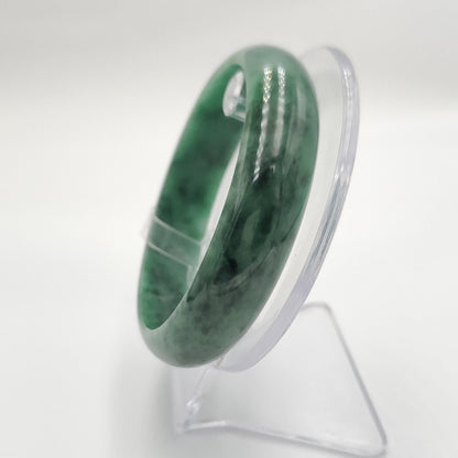 Yingmart 65mm PNJ322322 Certified Natural Color Green White To Green Natural Jadeite Jade Bangle Bracelet, Real Gemstone, Gift for Her Mom