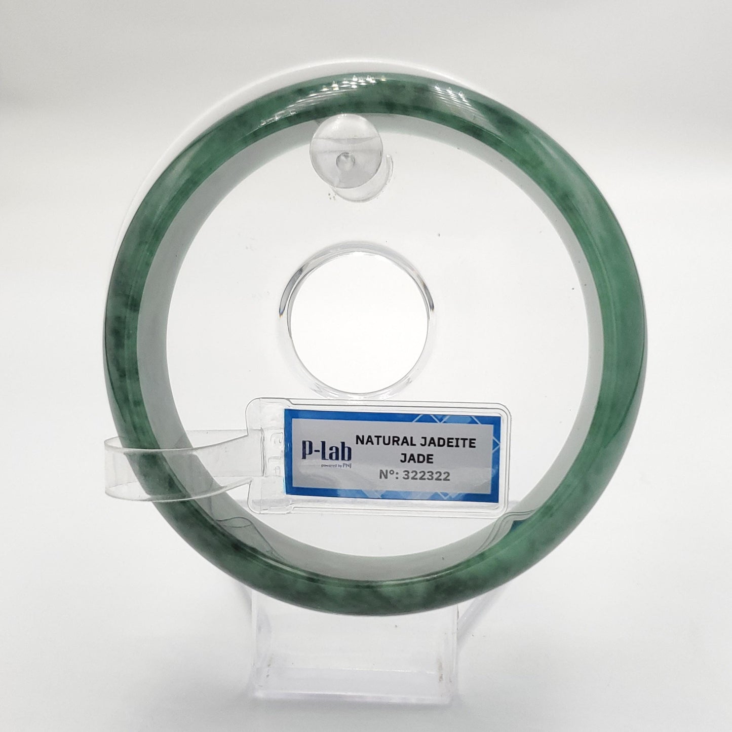 Yingmart 65mm PNJ322322 Certified Natural Color Green White To Green Natural Jadeite Jade Bangle Bracelet, Real Gemstone, Gift for Her Mom