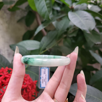 Yingmart 58mm PNJ319558 Certified Natural Green White To Green Bracelet, Real Gemstone Bracelet, Vintage Jewelry, Gift for her