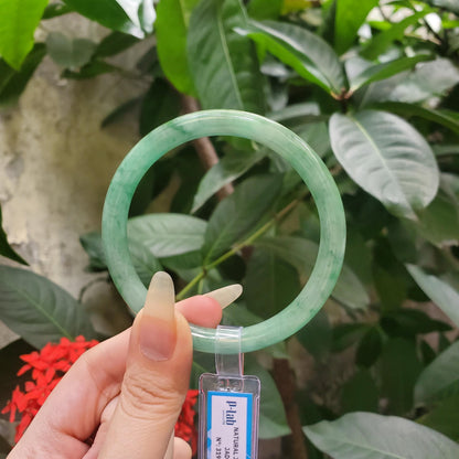 Yingmart 59mm PNJ319547 Certified Natural Green White To Green Bracelet, Real Gemstone Bracelet, Vintage Jewelry, Gift for her