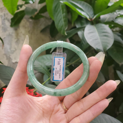 Yingmart 59mm PNJ319547 Certified Natural Green White To Green Bracelet, Real Gemstone Bracelet, Vintage Jewelry, Gift for her
