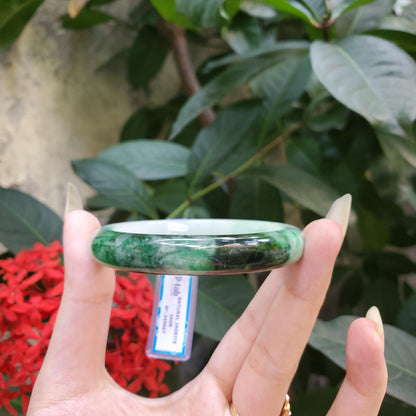 Yingmart 58mm PNJ319567 Certified Natural Green White To Green Bracelet, Real Gemstone Bracelet, Vintage Jewelry, Gift for her