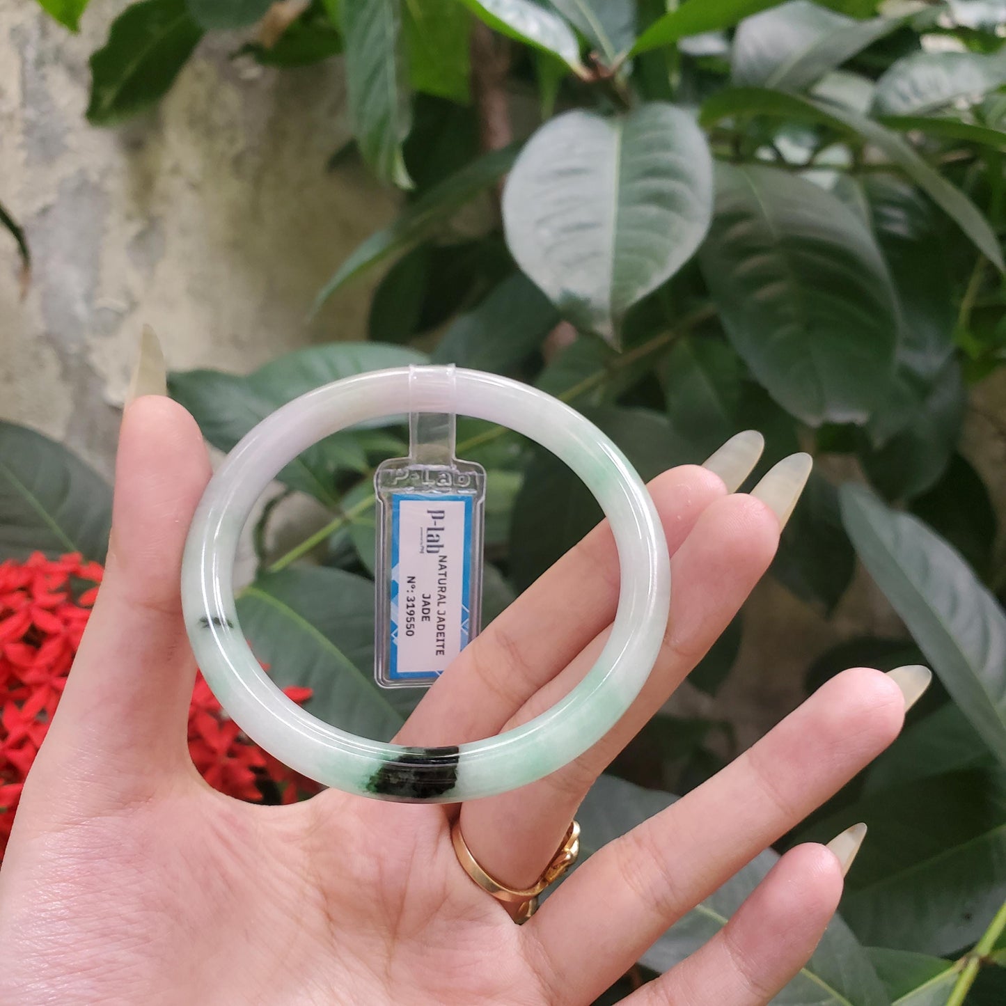 Yingmart 59mm PNJ319550 Certified Natural Green White To Green Bracelet, Real Gemstone Bracelet, Vintage Jewelry, Gift for her