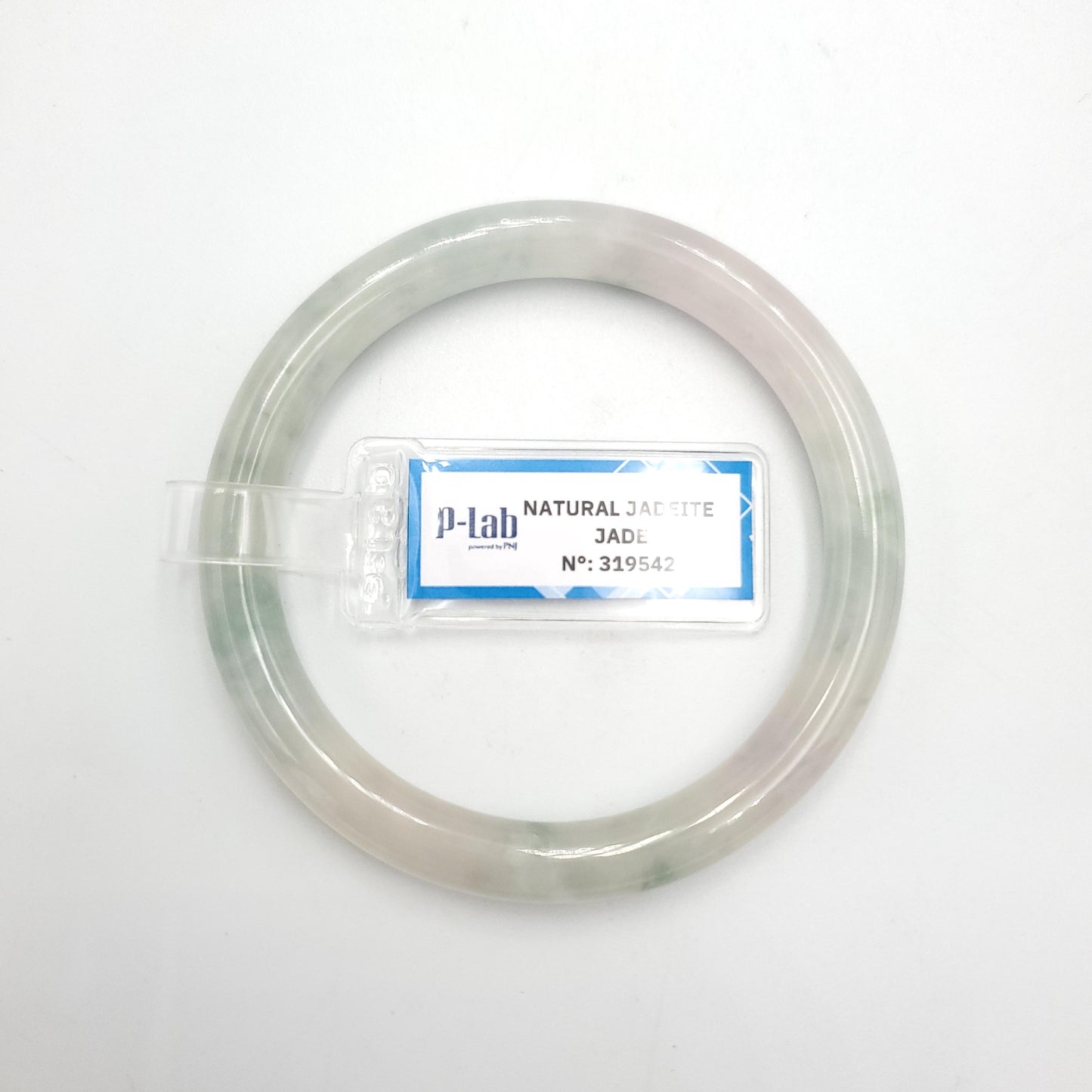 Yingmart 53mm PNJ319542 Certified Natural Color Green White To Green, Yellowish White Natural Jadeite Jade Bangle Bracelet, Real Gemstone