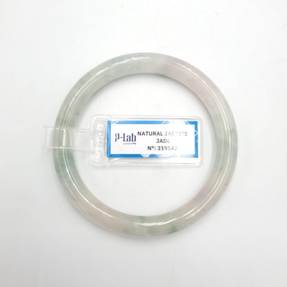 Yingmart 53mm PNJ319542 Certified Natural Color Green White To Green, Yellowish White Natural Jadeite Jade Bangle Bracelet, Real Gemstone