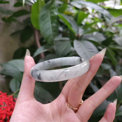 Yingmart 65mm PNJ319563 Certified Natural Green White To Light Green Bracelet, Real Gemstone Bracelet, Vintage Jewelry, Gift for her, mom