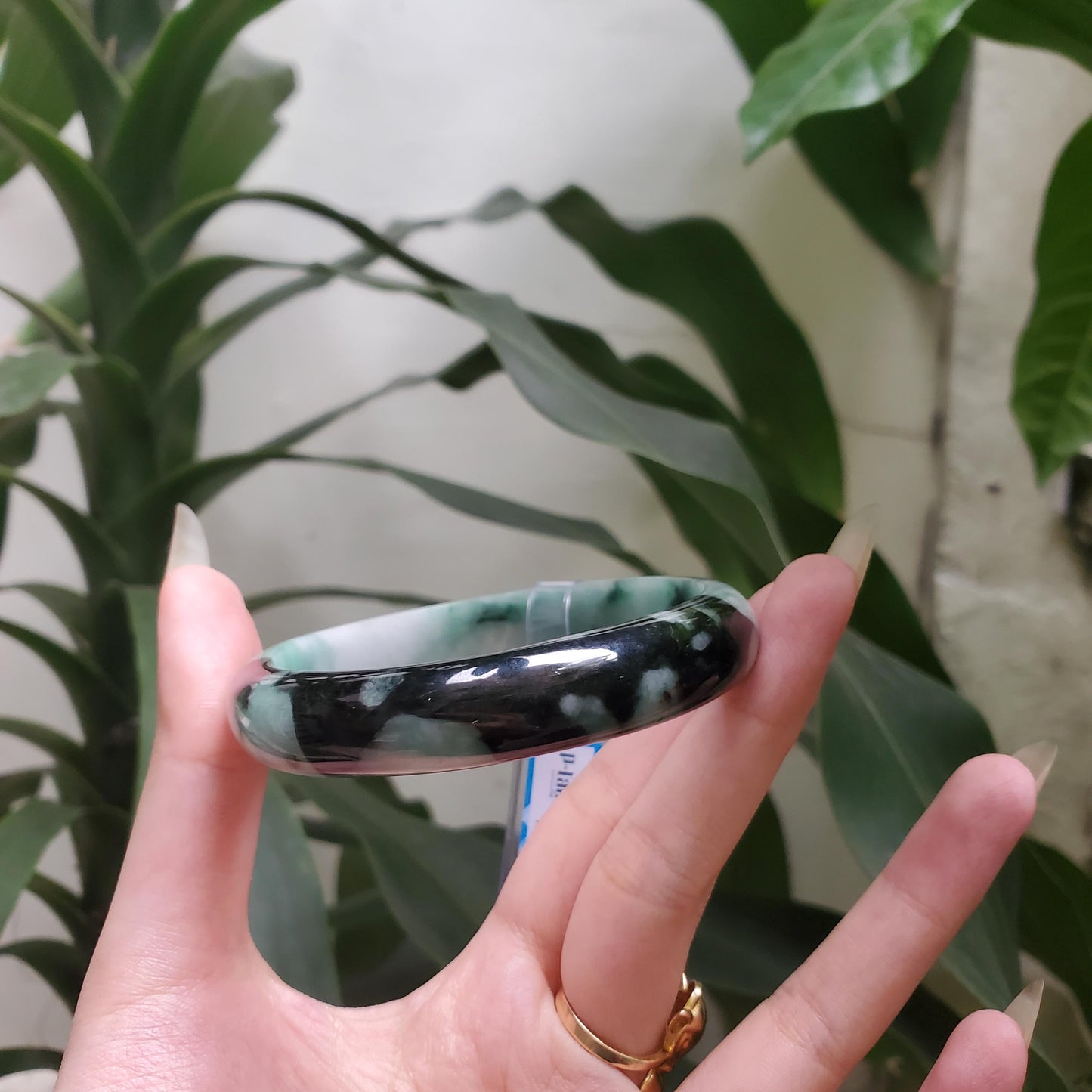 Yingmart 63mm PNJ319555 Certified Natural Green White To Green Bracelet, Real Gemstone Bracelet, Vintage Jewelry, Gift for her
