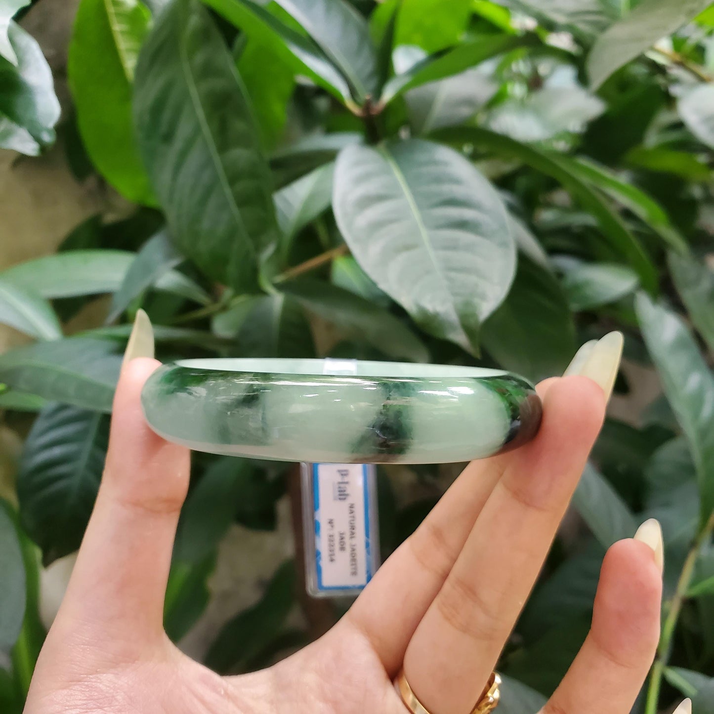 Yingmart 65mm PNJ322314 Certified Natural Green White To Green Bracelet, Real Gemstone Bracelet, Vintage Jewelry, Gift for her