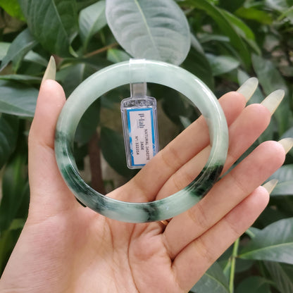 Yingmart 65mm PNJ322314 Certified Natural Green White To Green Bracelet, Real Gemstone Bracelet, Vintage Jewelry, Gift for her