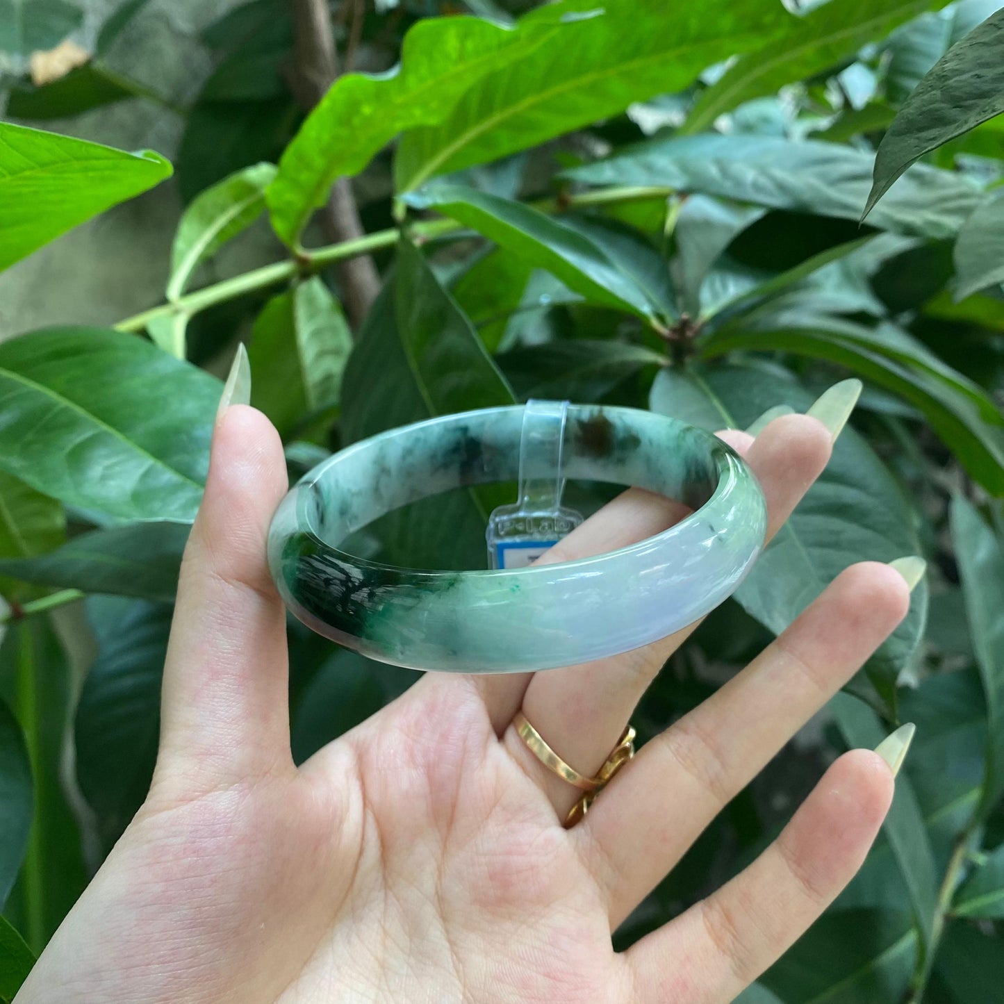Yingmart 65mm PNJ322315 Certified Natural Green White To Green Bracelet, Real Gemstone Bracelet, Vintage Jewelry, Gift for her
