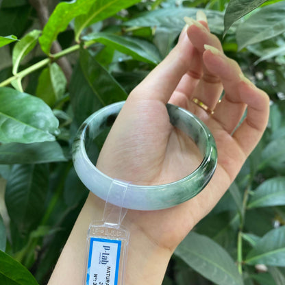 Yingmart 65mm PNJ322315 Certified Natural Green White To Green Bracelet, Real Gemstone Bracelet, Vintage Jewelry, Gift for her