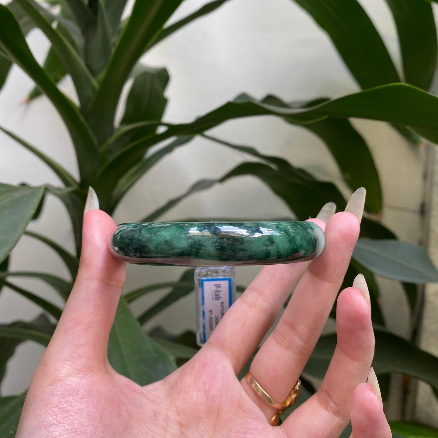Yingmart 66mm PNJ322319 Certified Natural Green White To Green Bracelet, Real Gemstone Bracelet, Vintage Jewelry, Gift for her