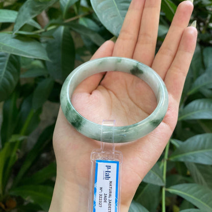 Yingmart 63mm PNJ322327 Certified Natural Green White To Greyish Green Bracelet, Real Gemstone Bracelet, Vintage Jewelry, Gift for her