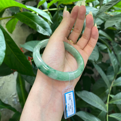 Yingmart 62mm PNJ322329 Certified Natural Green White To Green Bracelet, Real Gemstone Bracelet, Vintage Jewelry, Gift for her