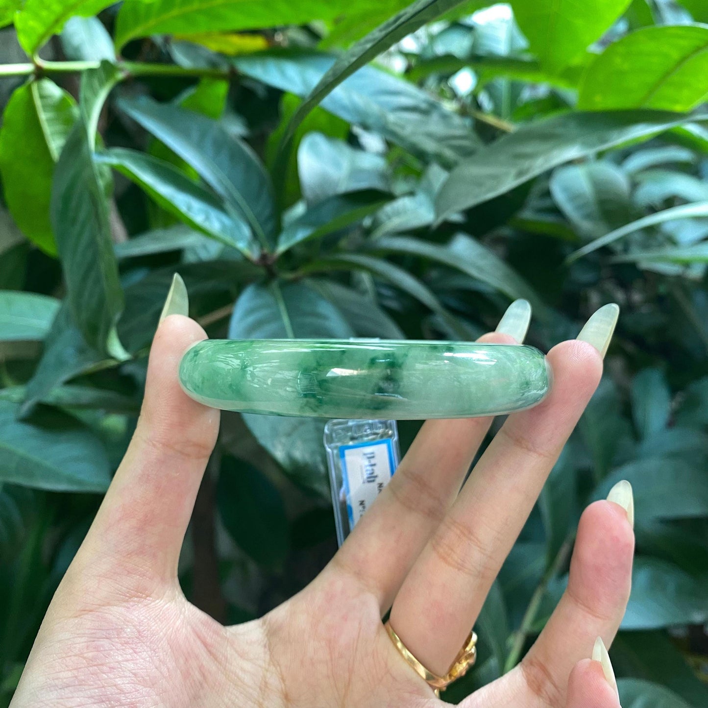 Yingmart 62mm PNJ322329 Certified Natural Green White To Green Bracelet, Real Gemstone Bracelet, Vintage Jewelry, Gift for her