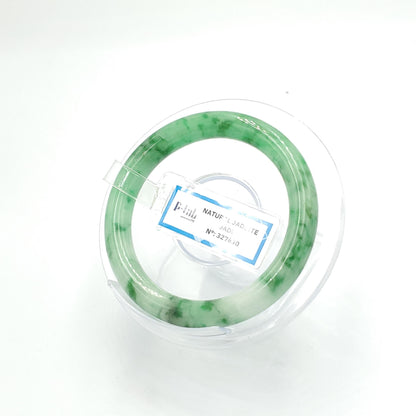 Yingmart 51mm PNJ327630 Certified Natural Color Grey White Natural Jadeite Jade Bangle Bracelet, Real Gemstone, Gift for Her Mom Grandma