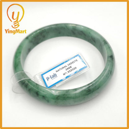 Yingmart 65mm PNJ322320 Certified Natural Color Green White To Green Natural Jadeite Jade Bangle Bracelet, Real Gemstone, Gift for Her Mom