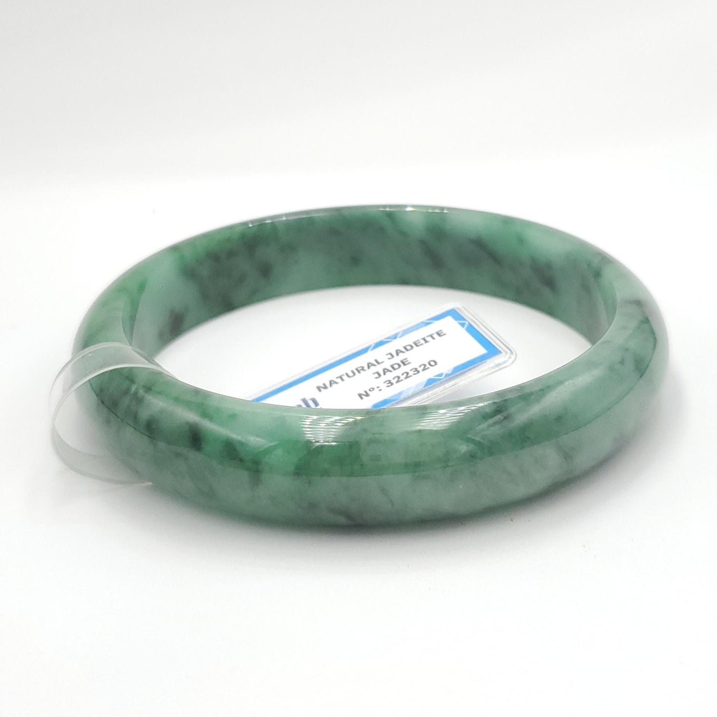 Yingmart 65mm PNJ322320 Certified Natural Color Green White To Green Natural Jadeite Jade Bangle Bracelet, Real Gemstone, Gift for Her Mom