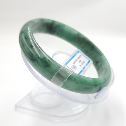 Yingmart 66mm PNJ322321 Certified Natural Color Green White To Green Natural Jadeite Jade Bangle Bracelet, Real Gemstone, Gift for Her Mom