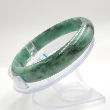 Yingmart 66mm PNJ322321 Certified Natural Color Green White To Green Natural Jadeite Jade Bangle Bracelet, Real Gemstone, Gift for Her Mom