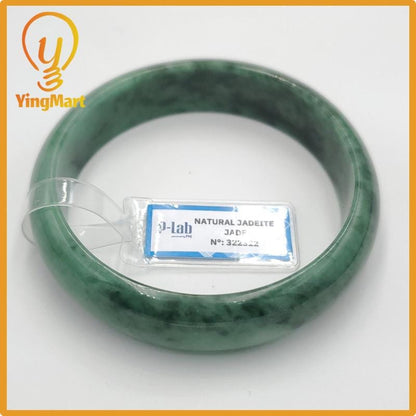 Yingmart 65mm PNJ322322 Certified Natural Color Green White To Green Natural Jadeite Jade Bangle Bracelet, Real Gemstone, Gift for Her Mom