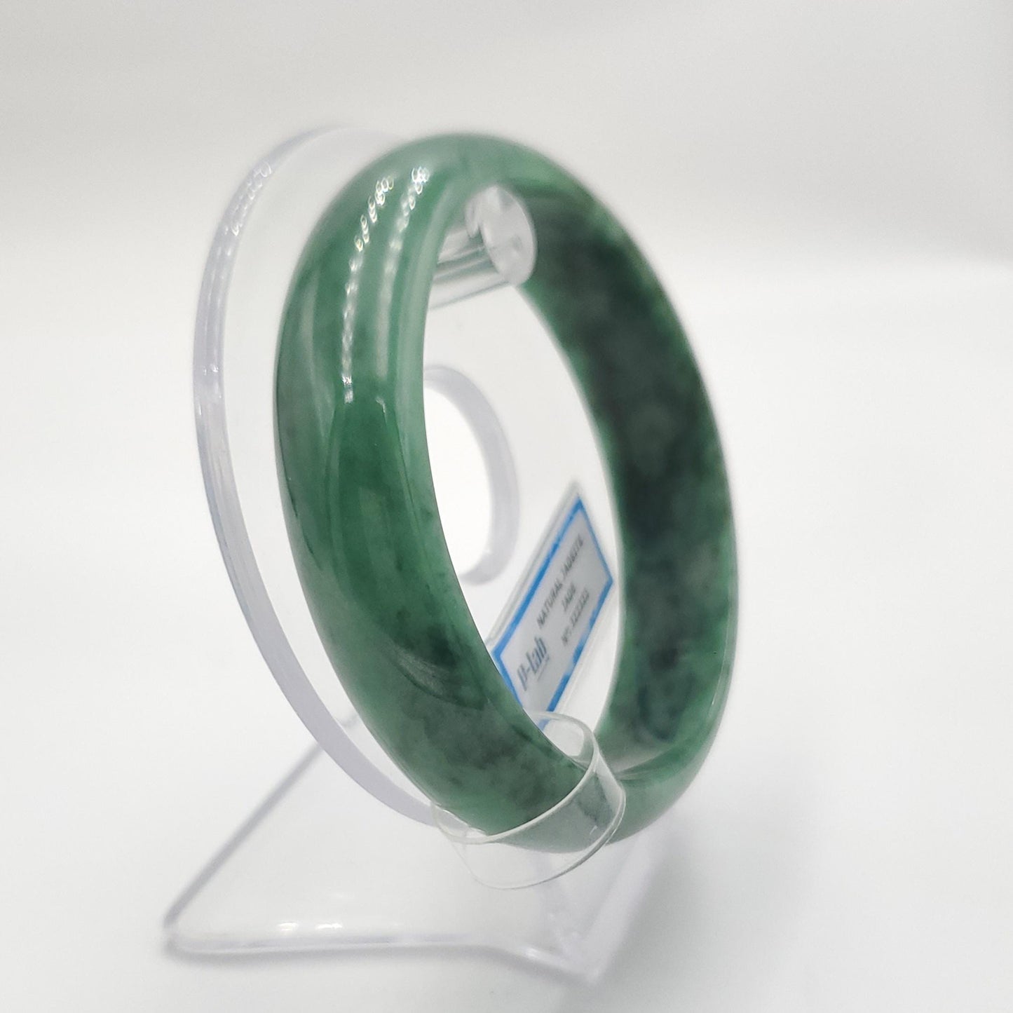 Yingmart 65mm PNJ322322 Certified Natural Color Green White To Green Natural Jadeite Jade Bangle Bracelet, Real Gemstone, Gift for Her Mom