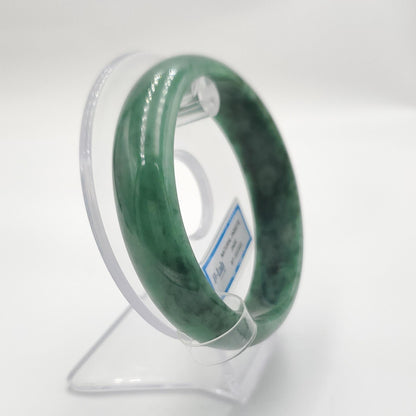 Yingmart 65mm PNJ322322 Certified Natural Color Green White To Green Natural Jadeite Jade Bangle Bracelet, Real Gemstone, Gift for Her Mom
