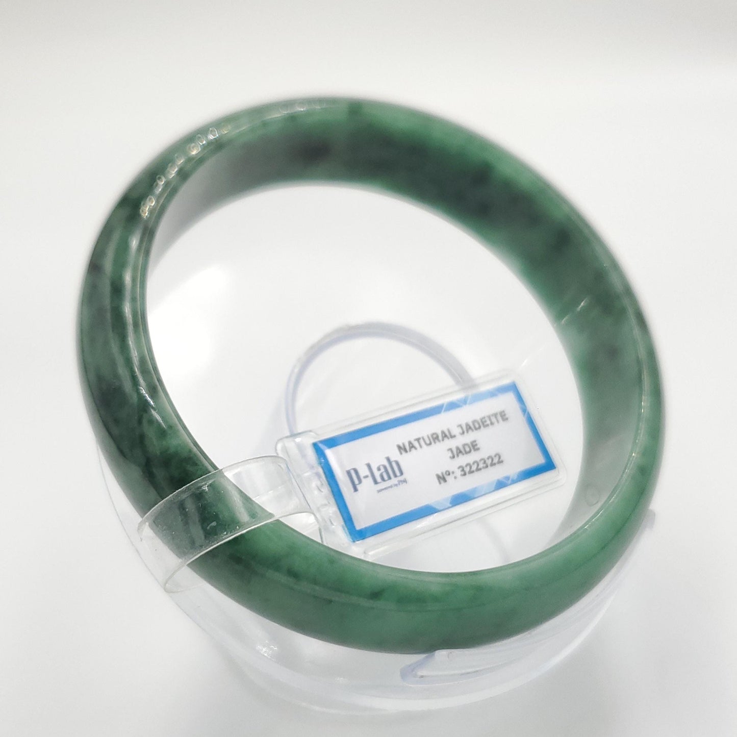 Yingmart 65mm PNJ322322 Certified Natural Color Green White To Green Natural Jadeite Jade Bangle Bracelet, Real Gemstone, Gift for Her Mom