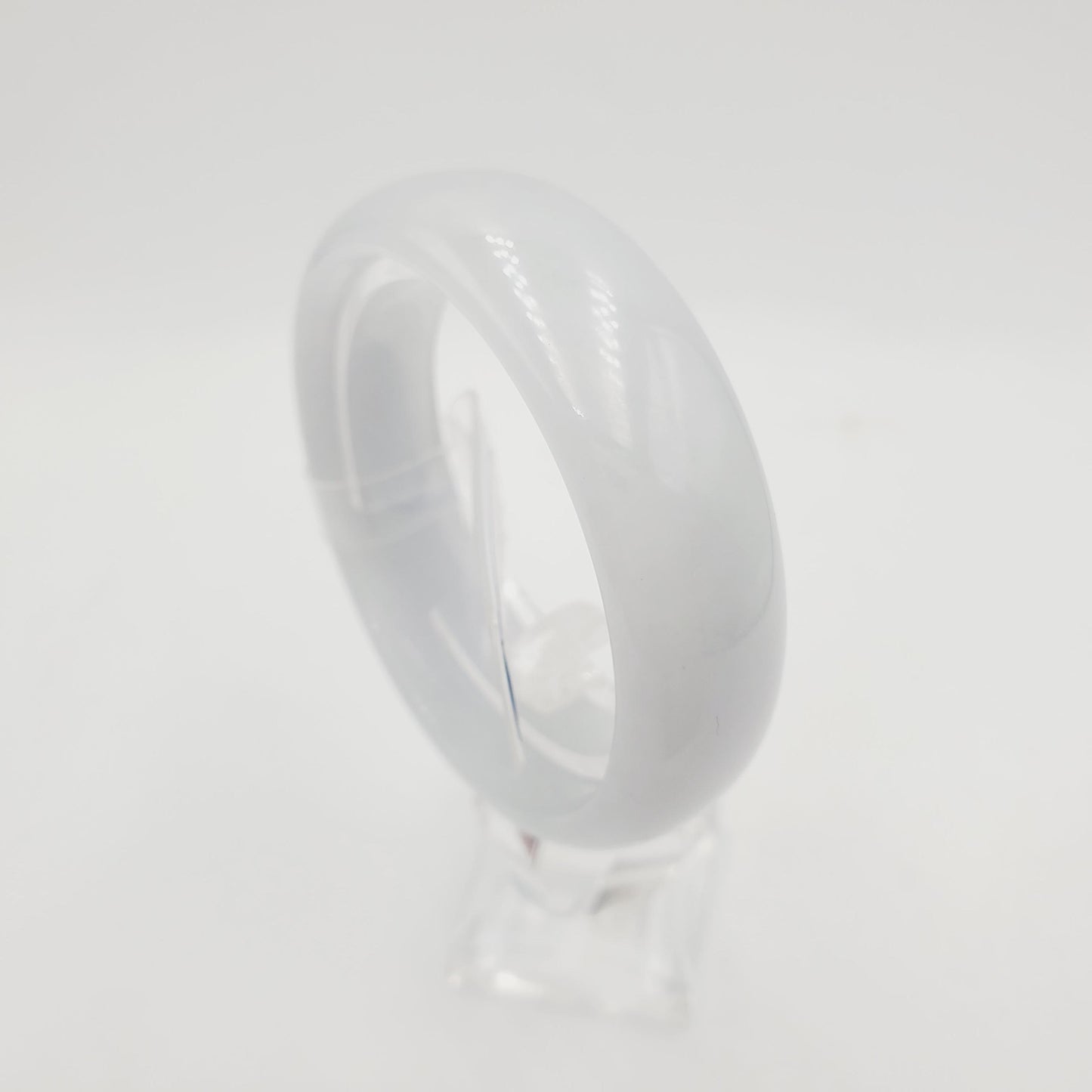 Jade Bangle 50mm PNJ277659 Certified | Natural Color Grey White Jade Bangle Bracelet, Real Gemstone, Gift for Women, Men, Grandma, Sister