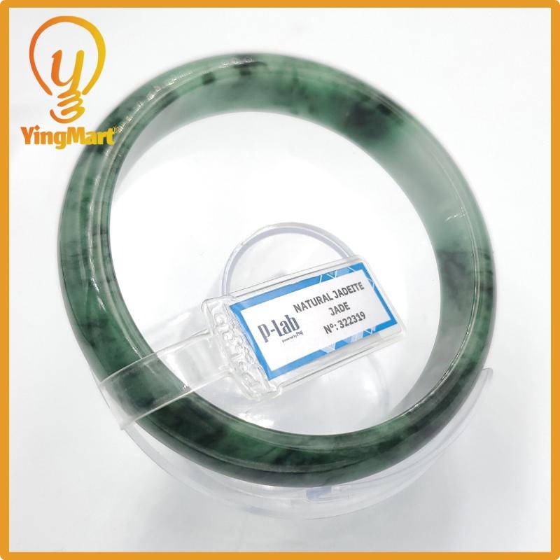 Yingmart 66mm PNJ322319 Certified Natural Green White To Green Bracelet, Real Gemstone Bracelet, Vintage Jewelry, Gift for her