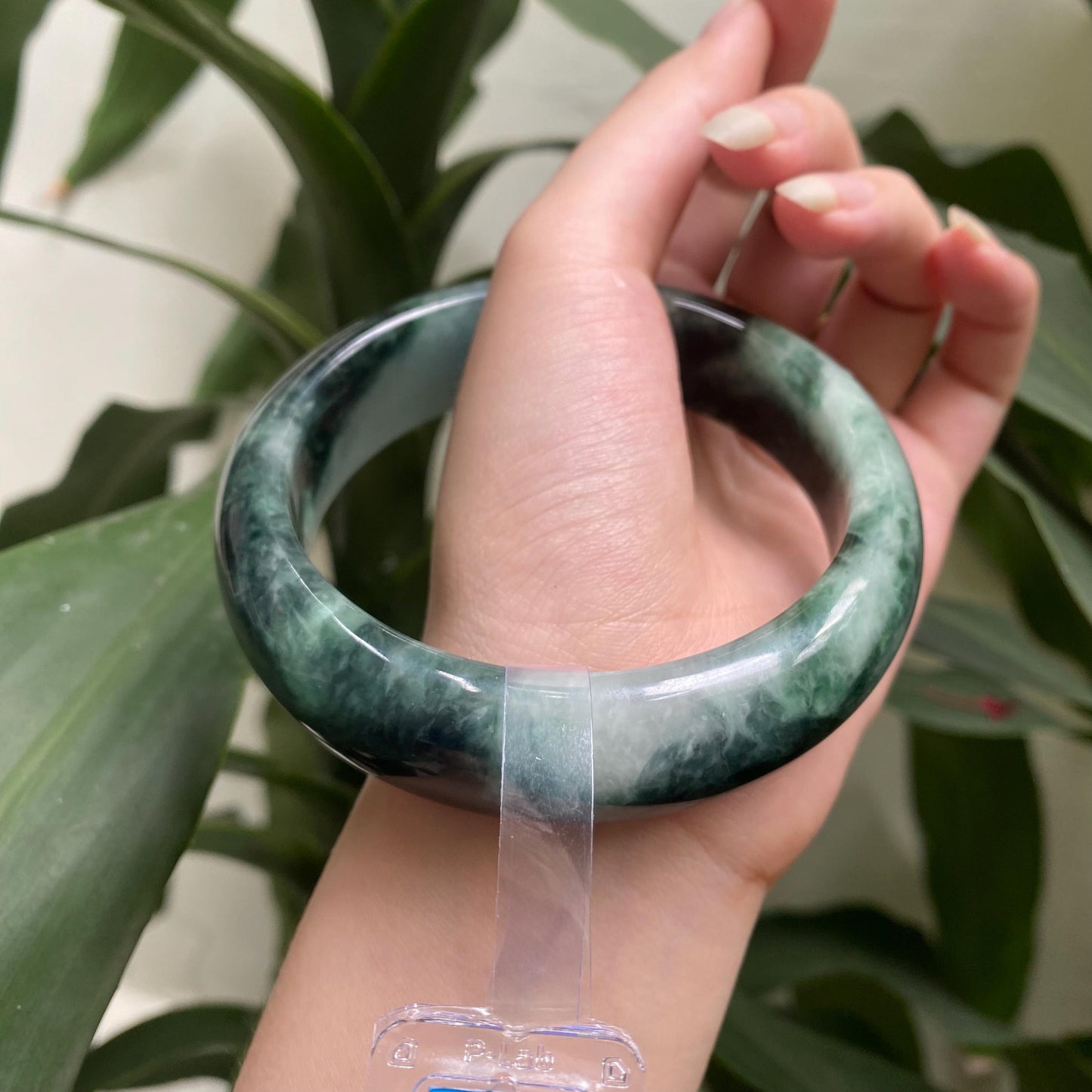 Jade Bangle 71mm PNJ325766 Certified | Natural Color Grey White, Brown, Grey, Black Jade Bangle Bracelet, Real Gemstone, Gift for Women, Men