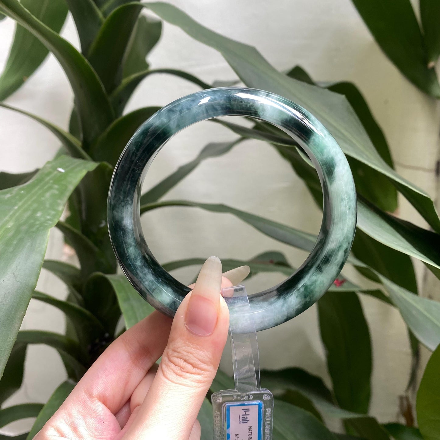Jade Bangle 71mm PNJ325766 Certified | Natural Color Grey White, Brown, Grey, Black Jade Bangle Bracelet, Real Gemstone, Gift for Women, Men