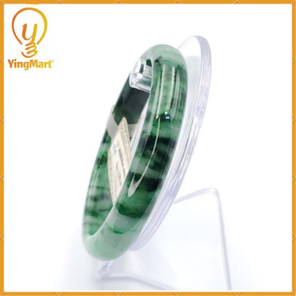 Yingmart 66mm PNJ128148 Certified Natural Color Light To Medium Green Natural Jadeite Jade Bangle Bracelet, Real Gemstone, Gift for Her Mom
