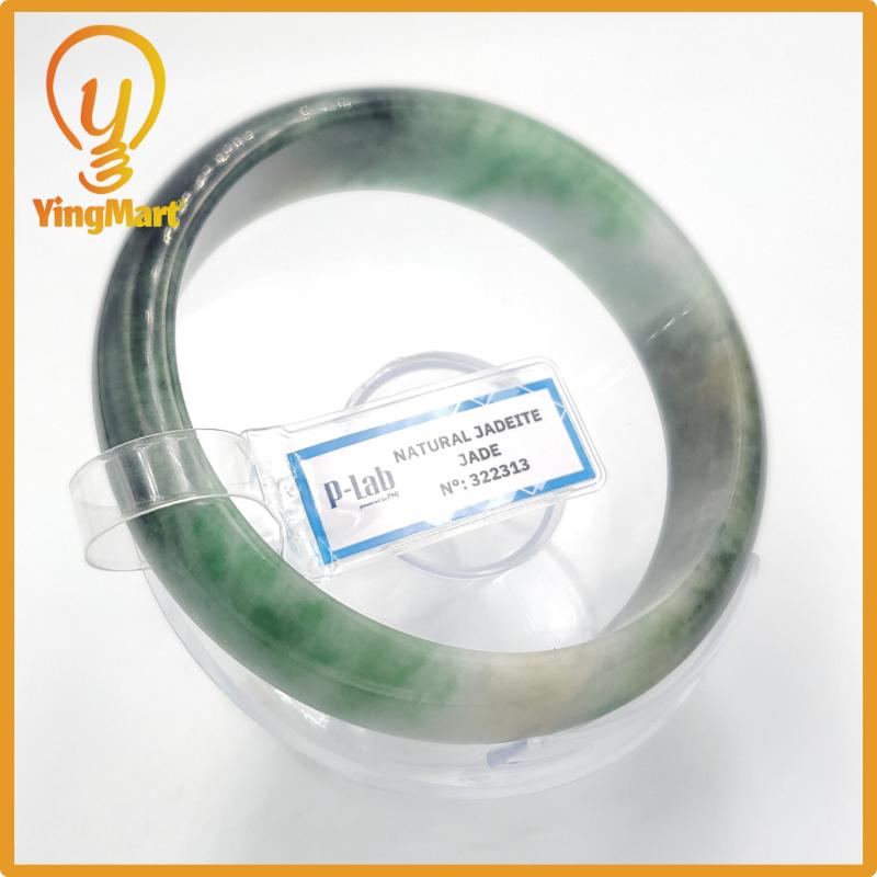 Yingmart 65mm PNJ322313 Certified Natural Green White To Green Bracelet, Real Gemstone Bracelet, Vintage Jewelry, Gift for her