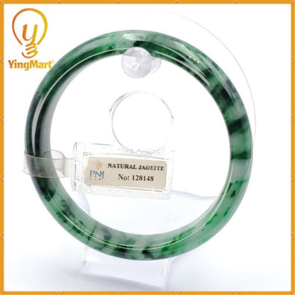 Yingmart 66mm PNJ128148 Certified Natural Color Light To Medium Green Natural Jadeite Jade Bangle Bracelet, Real Gemstone, Gift for Her Mom