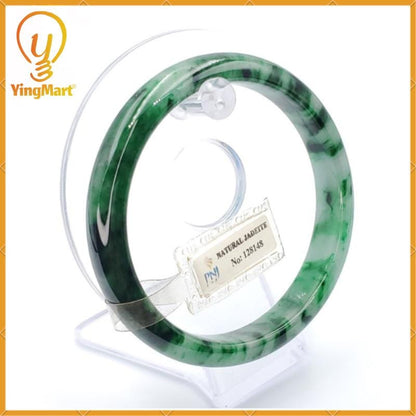 Yingmart 66mm PNJ128148 Certified Natural Color Light To Medium Green Natural Jadeite Jade Bangle Bracelet, Real Gemstone, Gift for Her Mom