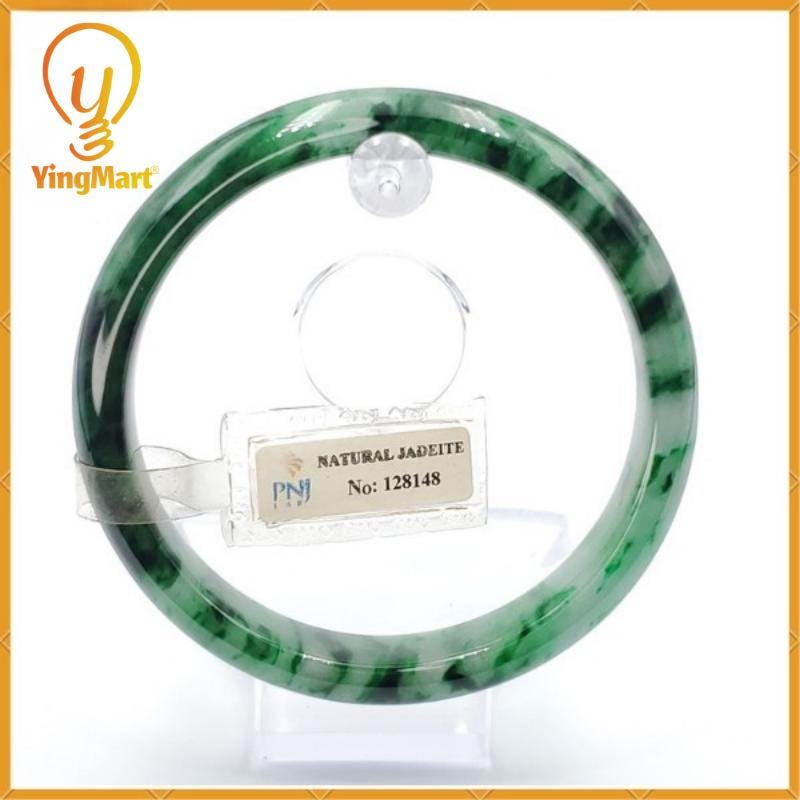 Yingmart 66mm PNJ128148 Certified Natural Color Light To Medium Green Natural Jadeite Jade Bangle Bracelet, Real Gemstone, Gift for Her Mom