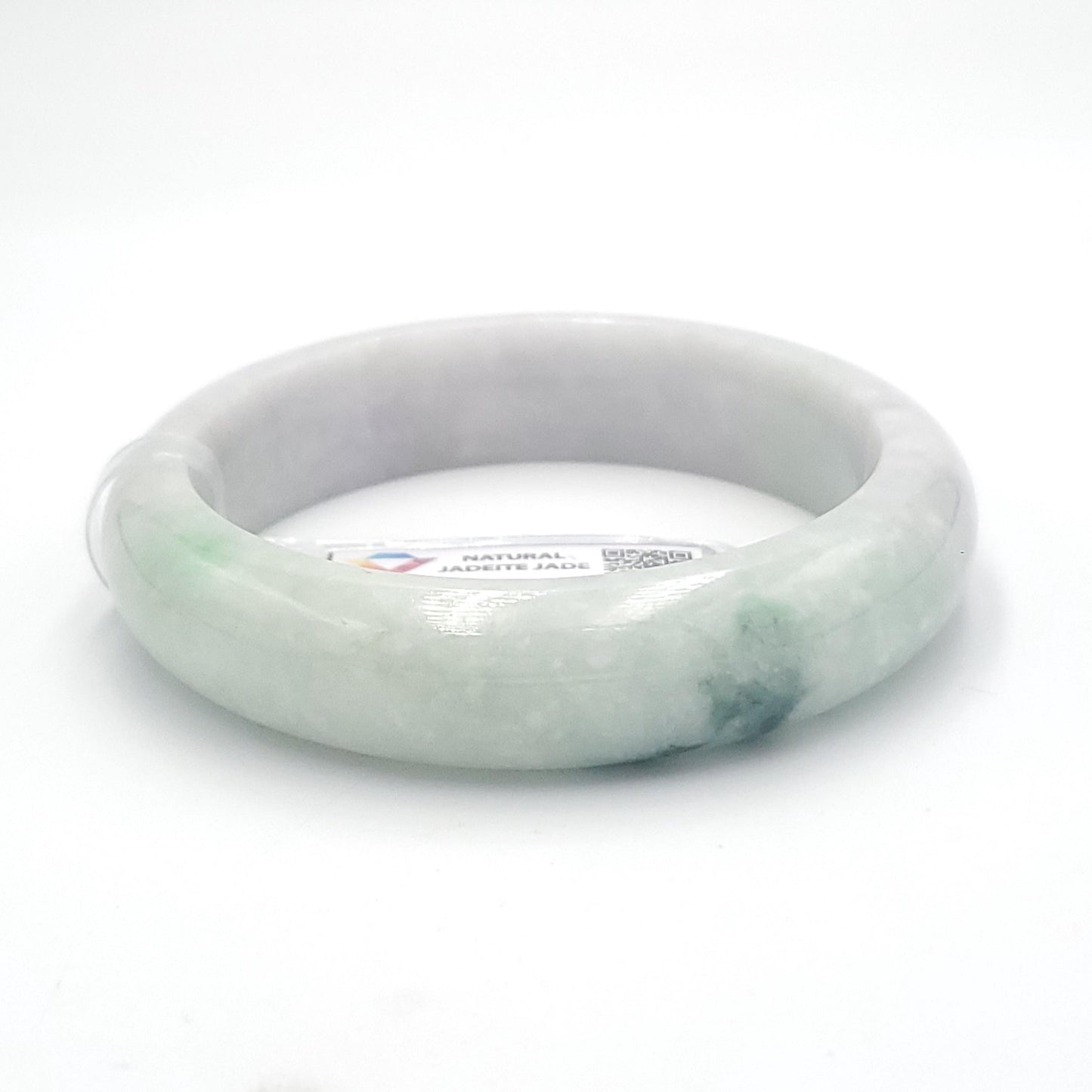 Yingmart 56mm LIULAB449842 Certified Natural Color Green Light Violet White Natural Jadeite Jade Bangle Bracelet, Real Gemstone,Gift for her