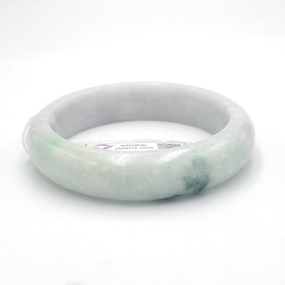 Yingmart 56mm LIULAB449842 Certified Natural Color Green Light Violet White Natural Jadeite Jade Bangle Bracelet, Real Gemstone,Gift for her