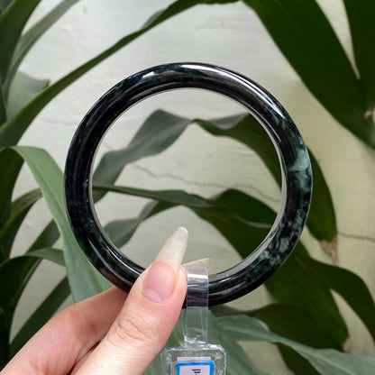 Yingmart 72mm PNJ325775 Certified Natural Color Natural Jadeite Jade Bangle Bracelet, Real Gemstone, Gift for Her Mom Grandma Sister