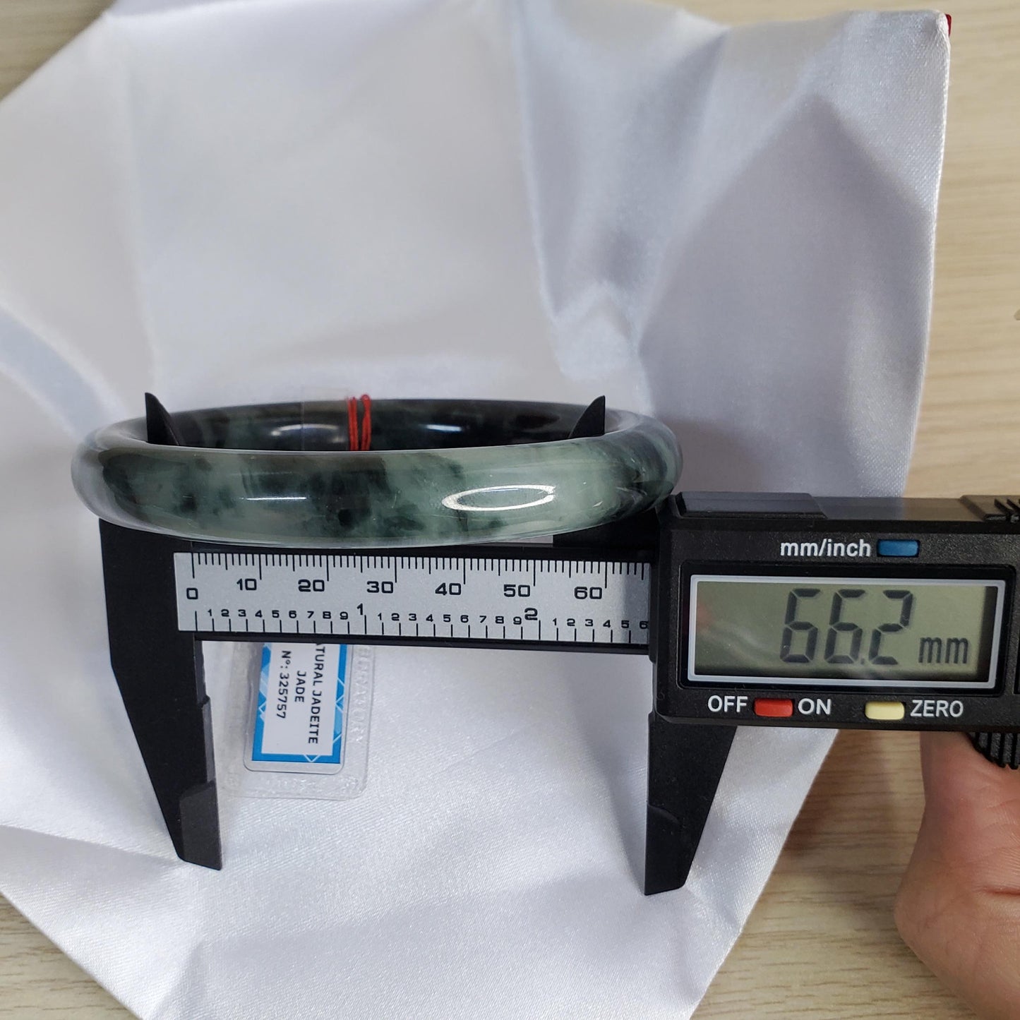 Yingmart 67mm PNJ325757 Certified Natural Color Grey Black Natural Jadeite Jade Bangle Bracelet, Real Gemstone, Gift for Her Mom Grandma