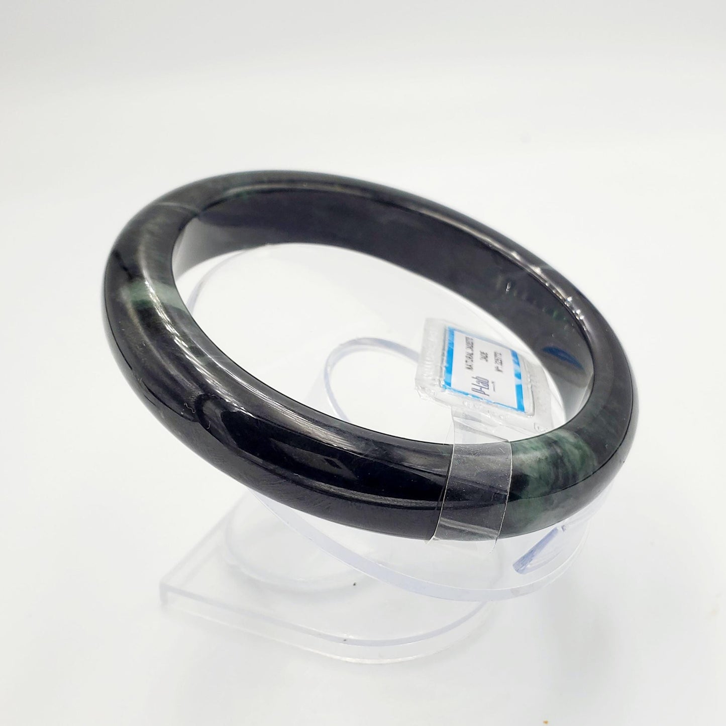 Jade Bangle 71mm PNJ325772 Certified | Natural Color Grey White, Brown, Grey, Black Jade Bangle Bracelet, Real Gemstone, Gift for Women, Men