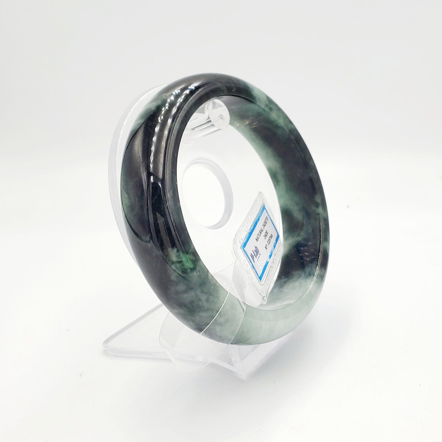Jade Bangle 71mm PNJ325766 Certified | Natural Color Grey White, Brown, Grey, Black Jade Bangle Bracelet, Real Gemstone, Gift for Women, Men
