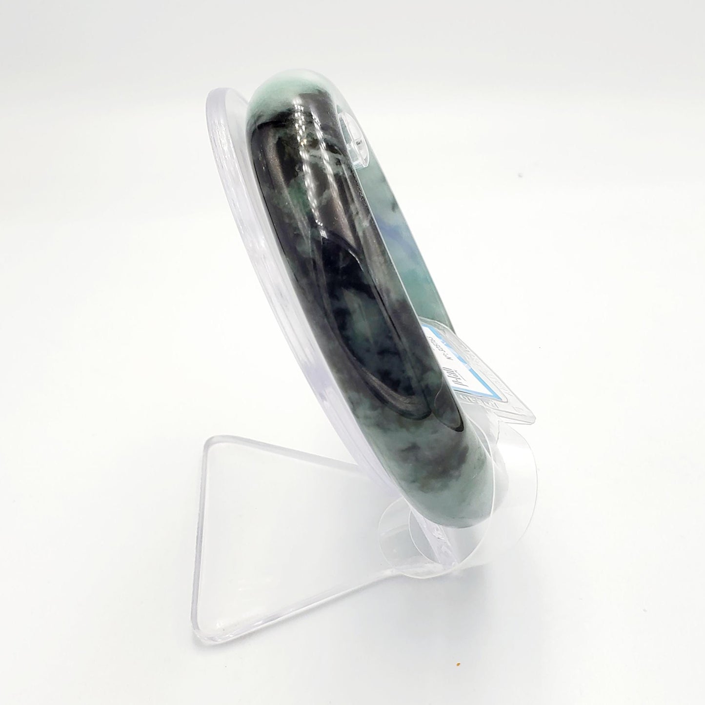 Jade Bangle 71mm PNJ325763 Certified | Natural Color Grey White, Very Light Purple, Brown, Black Jade Bangle Bracelet, Real Gemstone