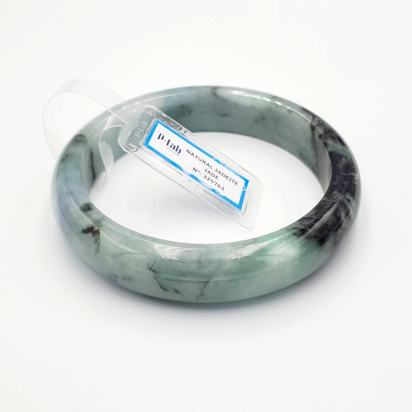 Jade Bangle 71mm PNJ325763 Certified | Natural Color Grey White, Very Light Purple, Brown, Black Jade Bangle Bracelet, Real Gemstone