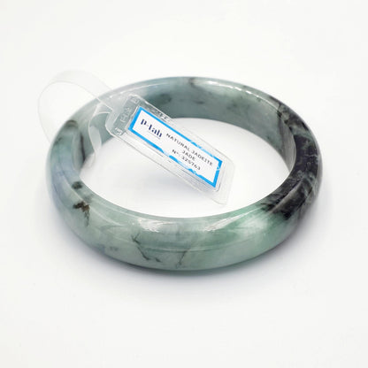 Jade Bangle 71mm PNJ325763 Certified | Natural Color Grey White, Very Light Purple, Brown, Black Jade Bangle Bracelet, Real Gemstone