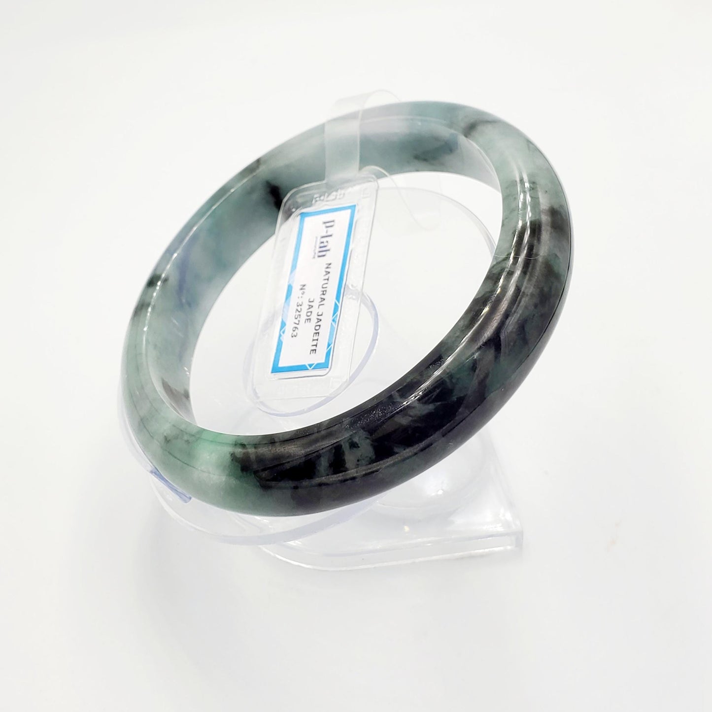 Jade Bangle 71mm PNJ325763 Certified | Natural Color Grey White, Very Light Purple, Brown, Black Jade Bangle Bracelet, Real Gemstone